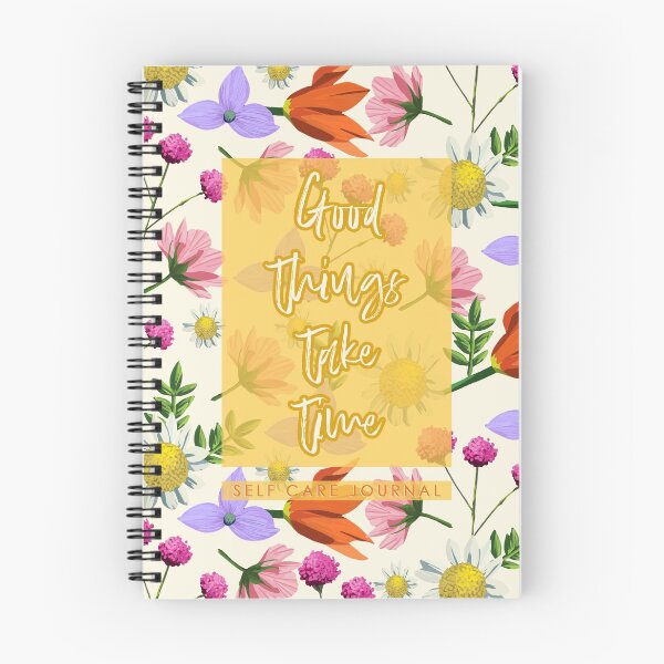 Item preview, Good Things Take Time: Pastel Floral Art Self-Care Journal for Men and Women designed and sold by Merchking1.
