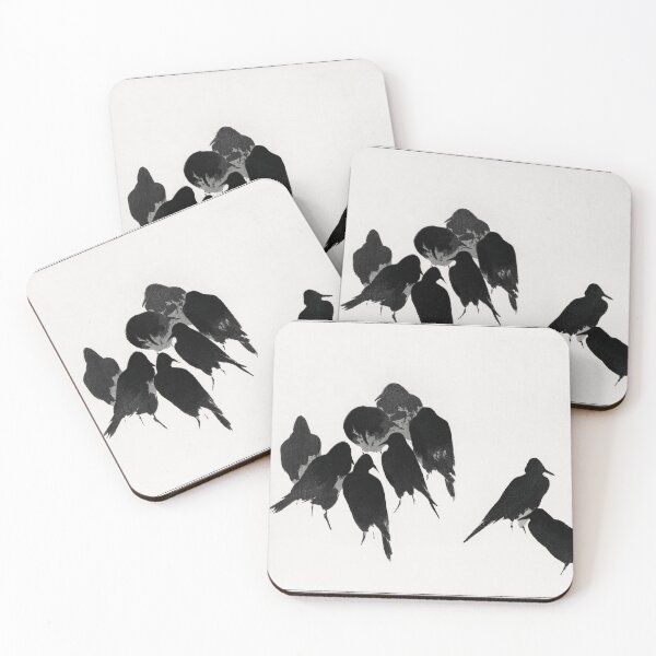 Item preview, Sumi-e art of Japanese Ink Painting: The Karasu Japanese crows designed and sold by Hatomomox.