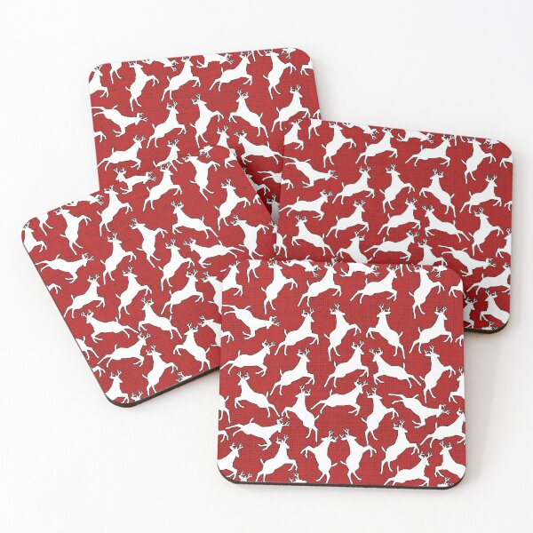 Item preview, Christmas Reindeer On Red Burlap Texture designed and sold by LashCreations.