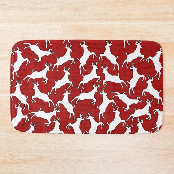 Item preview, Christmas Reindeer On Red Burlap Texture designed and sold by LashCreations.
