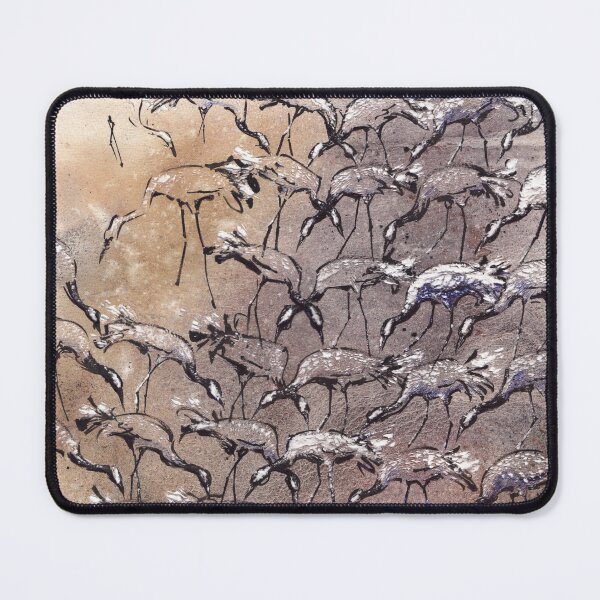 Item preview, Watercolor pattern of pecking cranes designed and sold by PinceauDansant.