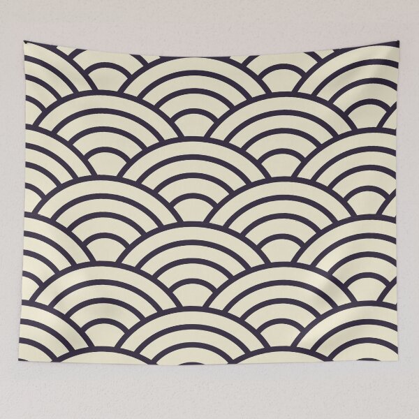 Item preview, Seigaiha Blue Ocean Waves - Traditional Japanese Wagara Patterns designed and sold by cotros.