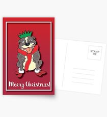 Staffie Cartoon Christmas Card Postcards