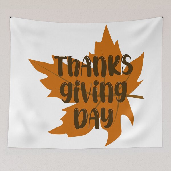 Item preview, Thanksgiving day greeting on maple leaf designed and sold by CutieBlue.