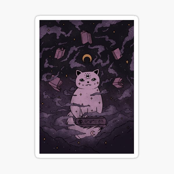 Halloween books cat Sticker