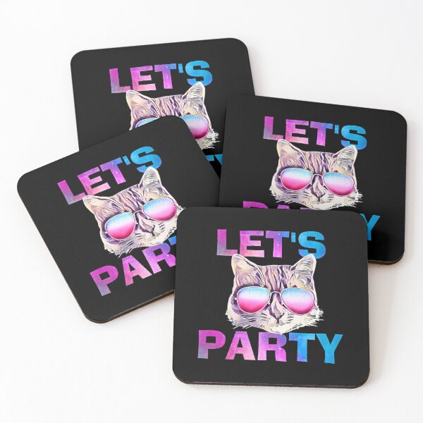 Item preview, Let's party cat - cool gift idea designed and sold by HarveyChaats.