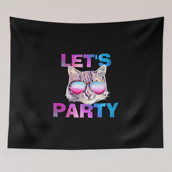 Item preview, Let's party cat - cool gift idea designed and sold by HarveyChaats.