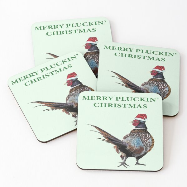 Item preview, Merry plucking Christmas Pheasant - Festive pheasants - game bird-  Christmas Pheasant art - Christmas bird designed and sold by IslesArt.