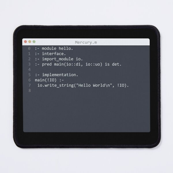 Item preview, . Mercury language Hello World program sample in editor window designed and sold by IuriiVlasenko.