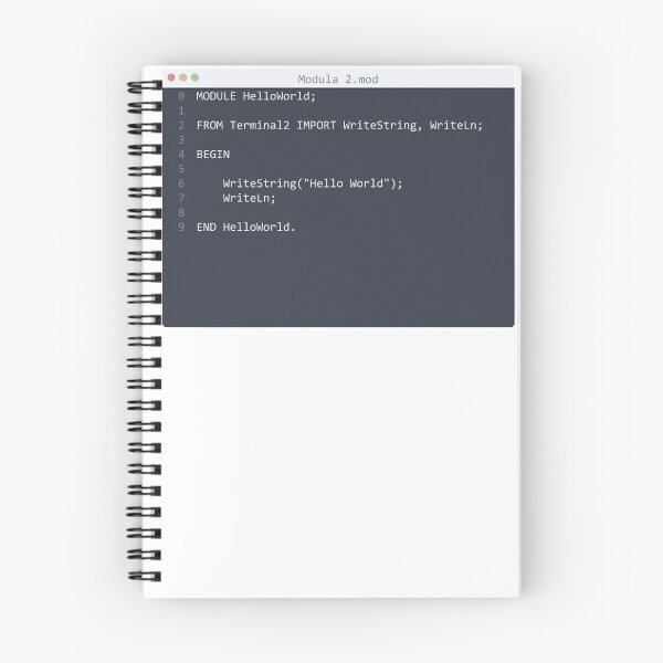 Item preview, . Modula 2 language Hello World program sample in editor window designed and sold by IuriiVlasenko.
