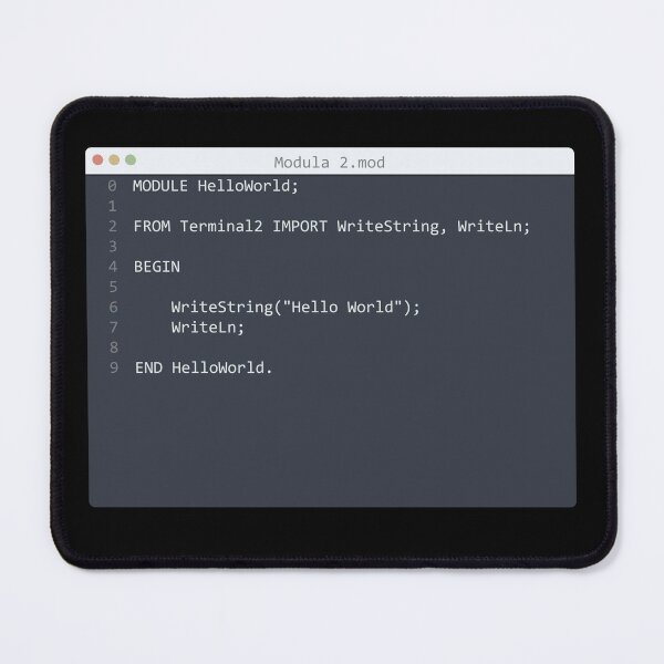 Item preview, . Modula 2 language Hello World program sample in editor window designed and sold by IuriiVlasenko.