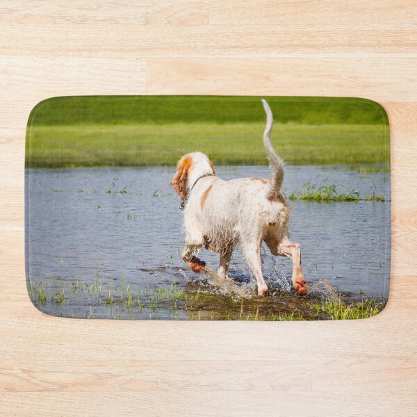 Item preview, Tail in the air Splashing Spinone designed and sold by FOLK ART FUSION by heidiannemorris.
