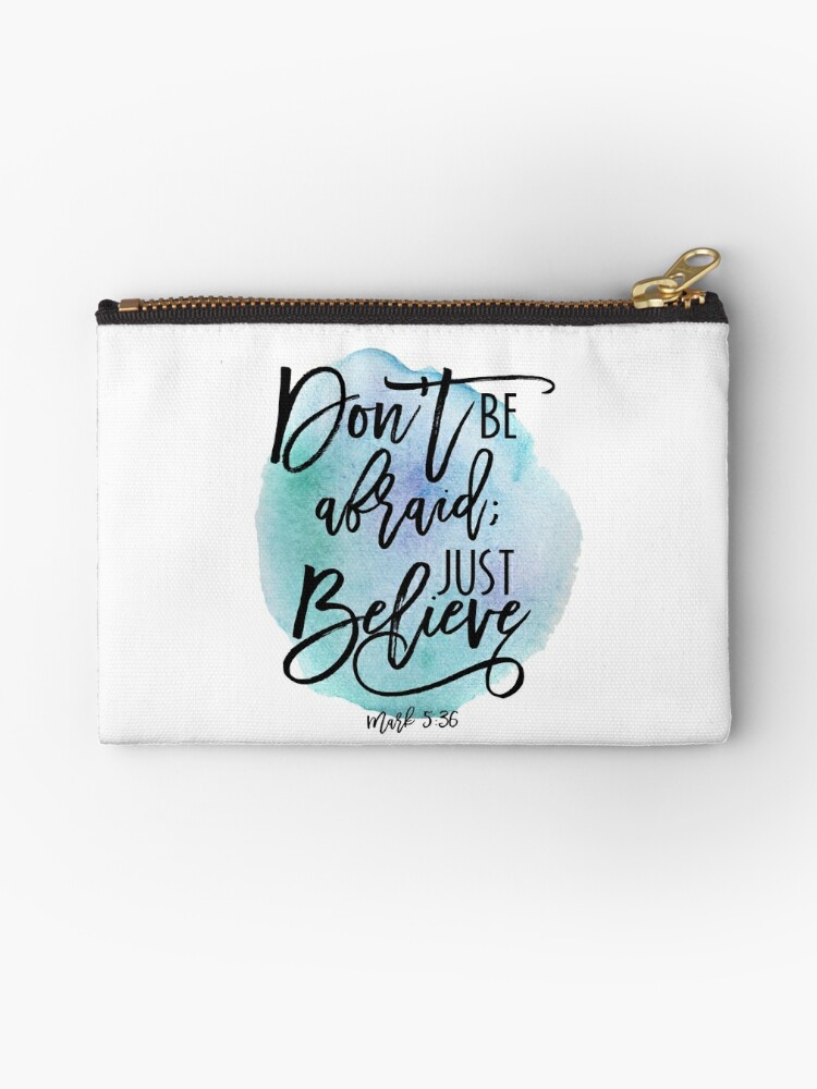 Bible verse Mark 5:36 with Blue Watercolor Background Zipper Pouch for  Sale by Martina Mladenova