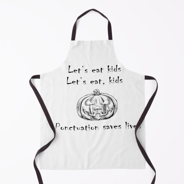 Aperçu de l'œuvre Mangeons les enfants, la ponctuation sauve des vies, la ponctuation sauve des vies, citrouille d'Halloween effrayante, cadeau de t-shirt pour fils créée et vendue par seifouBVB.