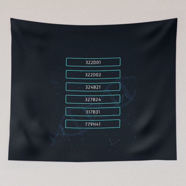 Item preview, Orphan Black Clone Tag Numbers - White text, Blue border designed and sold by rokiyoko.