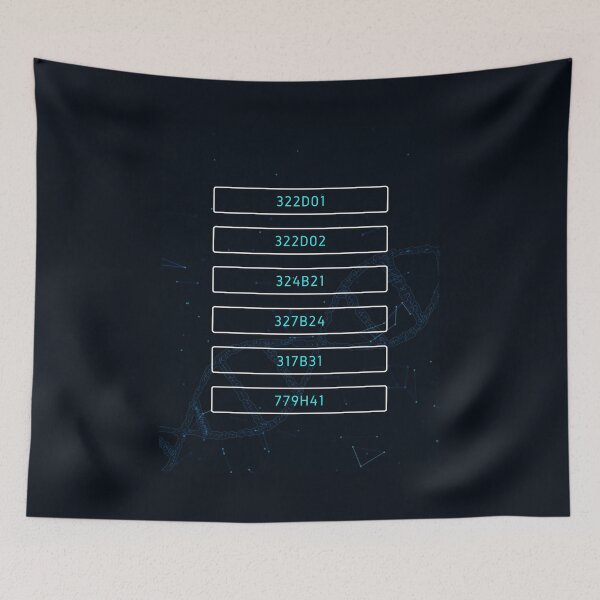 Item preview, Orphan Black Clone Tag Numbers - Blue text, White border designed and sold by rokiyoko.