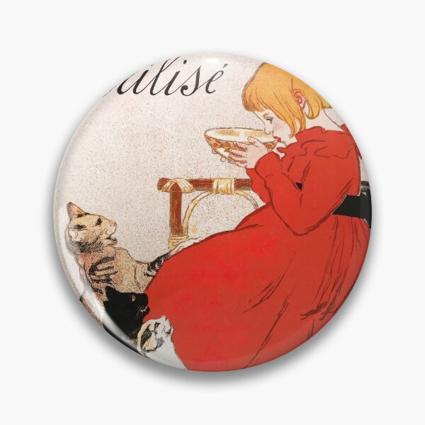 Item preview, Girl in Red Dress Drinking Milk Steinlen Poster designed and sold by VintageArchive.