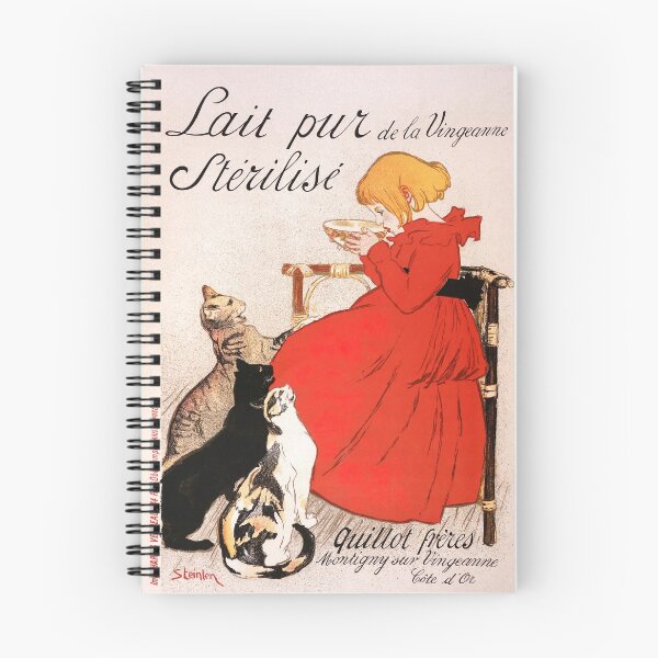 Item preview, Girl in Red Dress Drinking Milk Steinlen Poster designed and sold by VintageArchive.