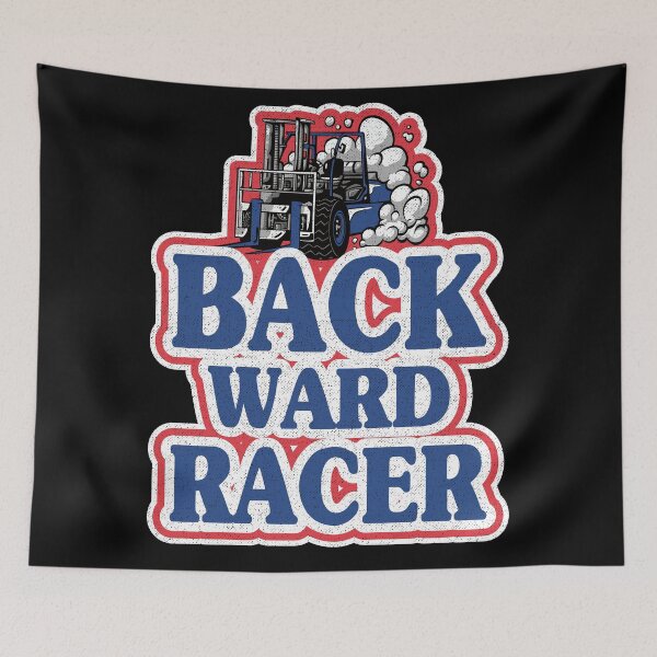 Item preview, Backward Racer Retro American Flag Colors Forklift Driver designed and sold by Stronzi.