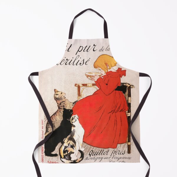 Item preview, Girl in Red Dress Drinking Milk Steinlen Poster designed and sold by VintageArchive.