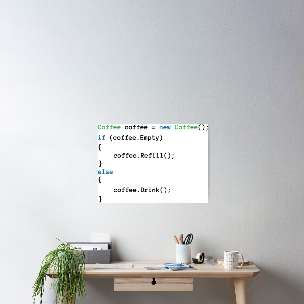 "Coffee code" Poster for Sale by b34poison | Redbubble