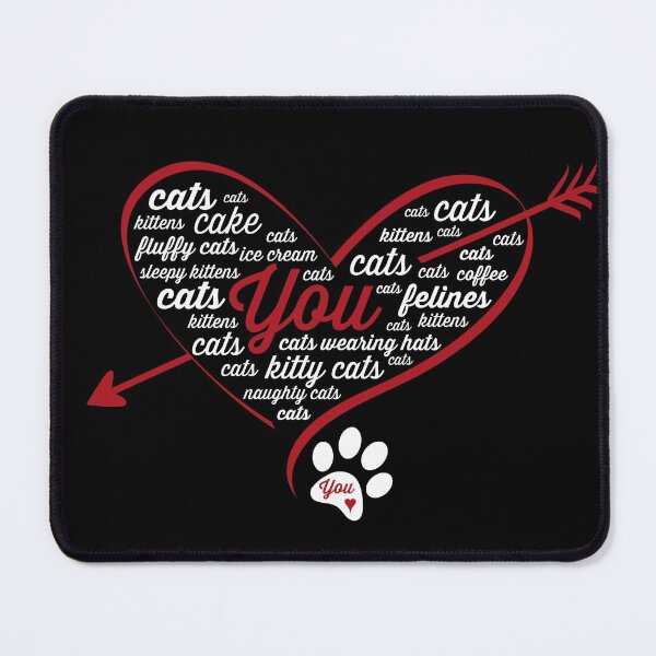 Item preview, You and cats are in my heart funny Valentines word cloud designed and sold by NaughtyGoose.