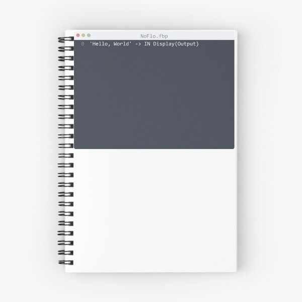 Item preview, . NoFlo language Hello World program sample in editor window designed and sold by IuriiVlasenko.