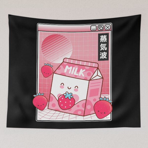 Item preview, Otaku Pink Retro Japanese Kawaii Strawberry Milk designed and sold by Stronzi.