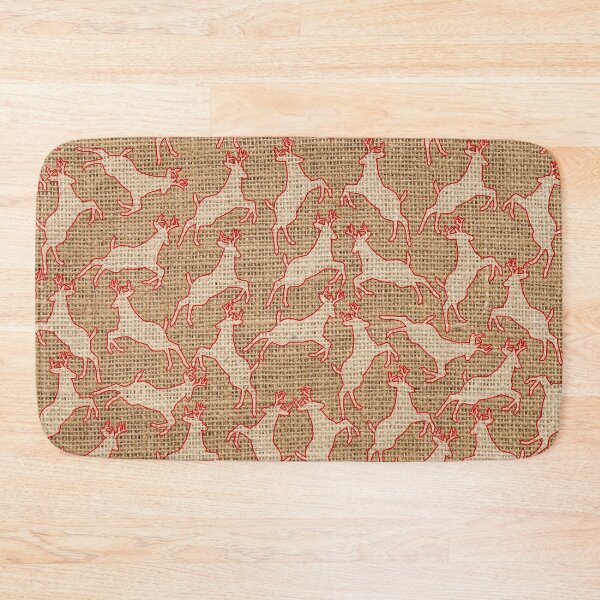 Item preview, Cute Christmas Reindeer Pattern On Burlap Background designed and sold by LashCreations.