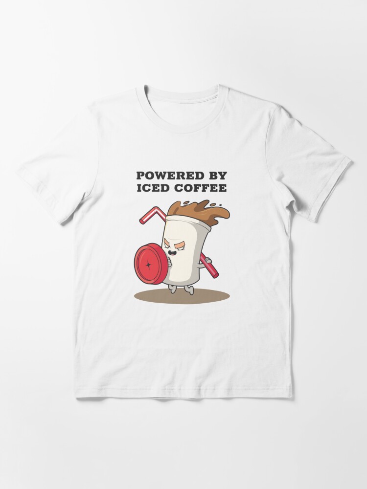 Powered By Iced Coffee Essential T-Shirt for Sale by LK Designs