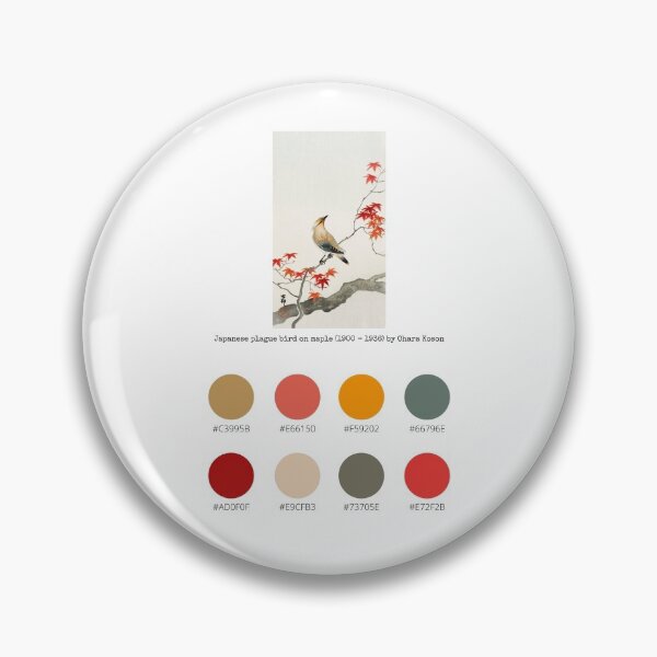 Item preview, Colour Palette of Japanese plague bird on maple (1900 - 1936) by Ohara Koson designed and sold by CoffeewithAnh.