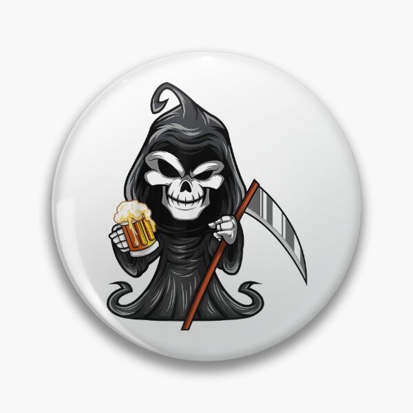 Item preview, Funny Grim Reaper Drinking Beer Death Skull Halloween Party designed and sold by Studio729.