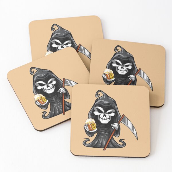 Item preview, Funny Grim Reaper Drinking Beer Death Skull Halloween Party designed and sold by Studio729.