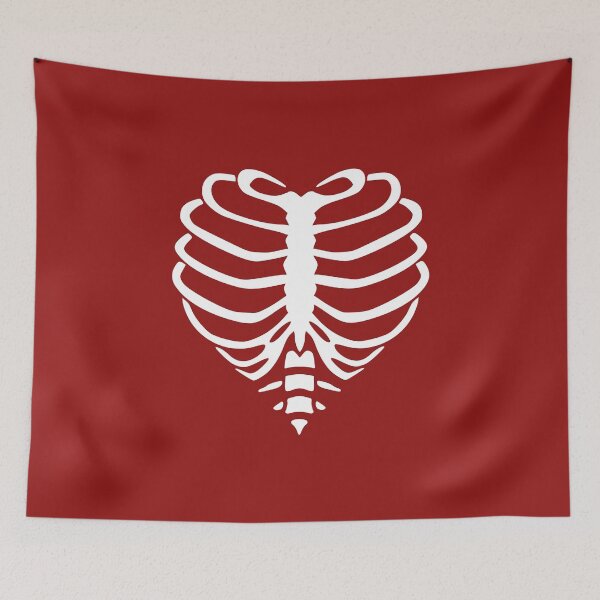 Item preview, Heart Rib Cage | Skeleton Chest | Burgundy Background designed and sold by ClaudiaGrosso.