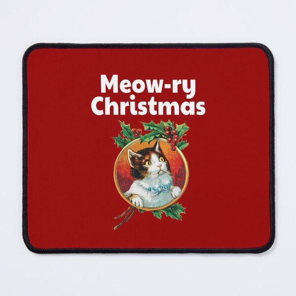 Item preview, Meow-ry Christmas Funny Cat Christmas Pun designed and sold by happinestSHOP.