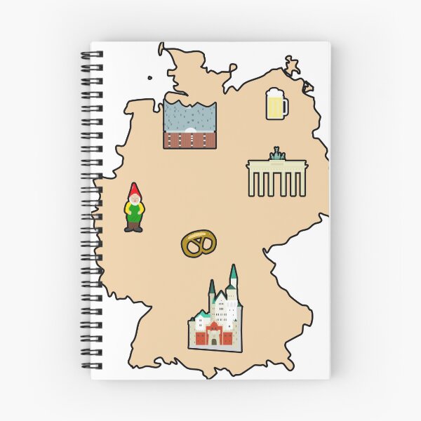 Item preview, Germany landmarks map - Tourist attractions designed and sold by LaTortueQuiBoit.