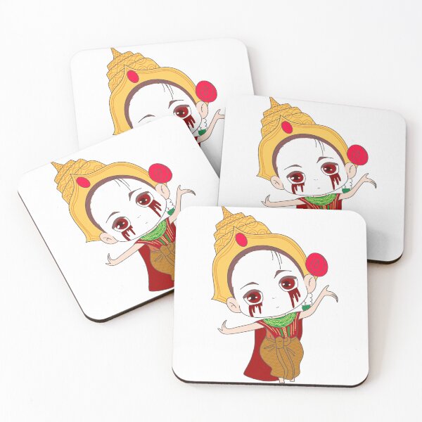 Item preview, Kawaii Thai ghost dressed in traditional grab dances. designed and sold by sprathan.