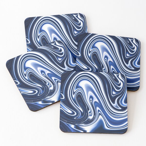 Item preview, Holographic Dark Blue Silk Marble Design designed and sold by PrettyPage.