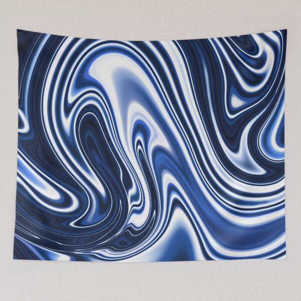 Item preview, Holographic Dark Blue Silk Marble Design designed and sold by PrettyPage.