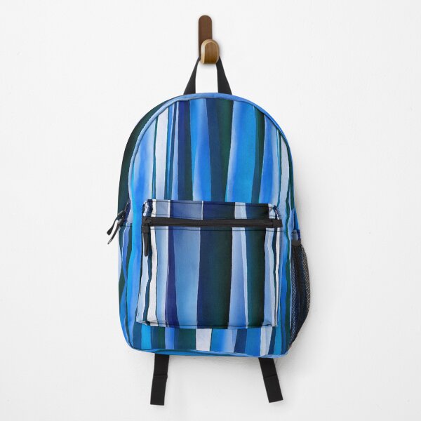 Item preview, Uneven Artistic Vertical Stripes Medium Blue Hues designed and sold by taiche.