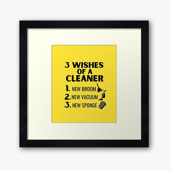 Item preview, 3 Wishes of a Cleaner New Broom New Vacuum New Sponge designed and sold by SavvyCleaner.