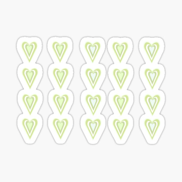 Multi Colored Hand-drawn Heart Stickers Red, Brown, Sage Green