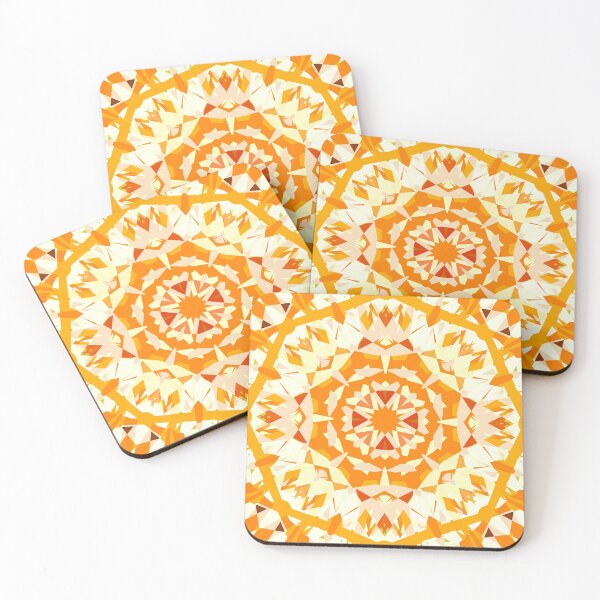 Item preview, Bright Sunny Orange Summer Autumn Fall Halloween Bonfire Night Diwali Cheerful Starburst Pattern - Retro Seventies Inspired Art designed and sold by PatternPerfect.