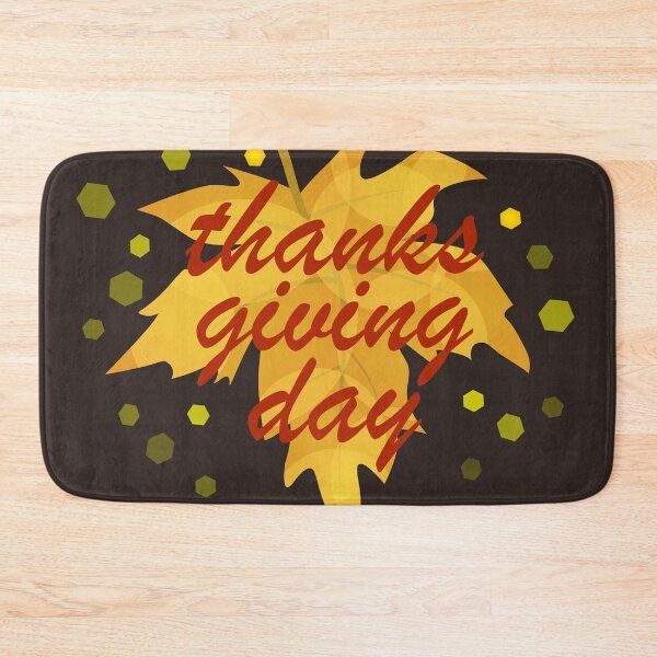 Item preview, Thanksgiving day greeting on autumn leaf designed and sold by CutieBlue.