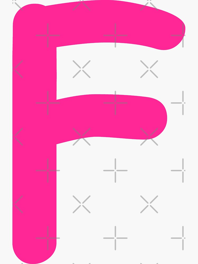 "Pink Letter F Capital Alphabet Girls Birthday Gift" Sticker for Sale