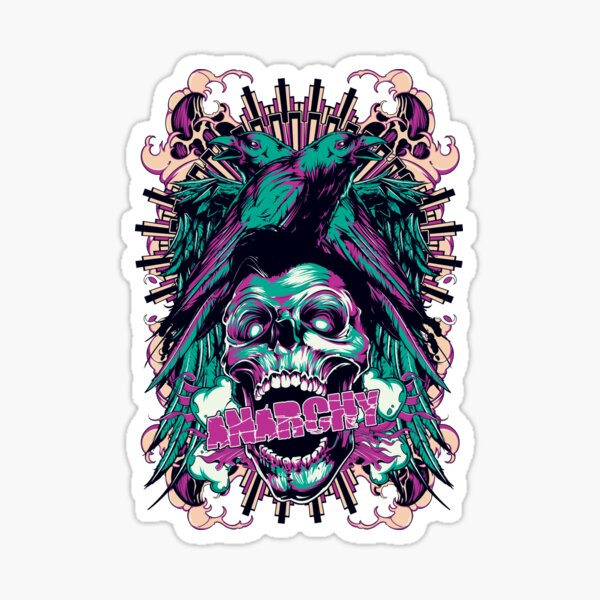 Vista previa del artículo con la obra «Ilustración de calavera y pájaros, camiseta de cuervo sin mangas Top CafePress, ilustración de calavera de cuervo, moda, póster, halloween.», diseñado y vendido por Senior-Kuzmin.