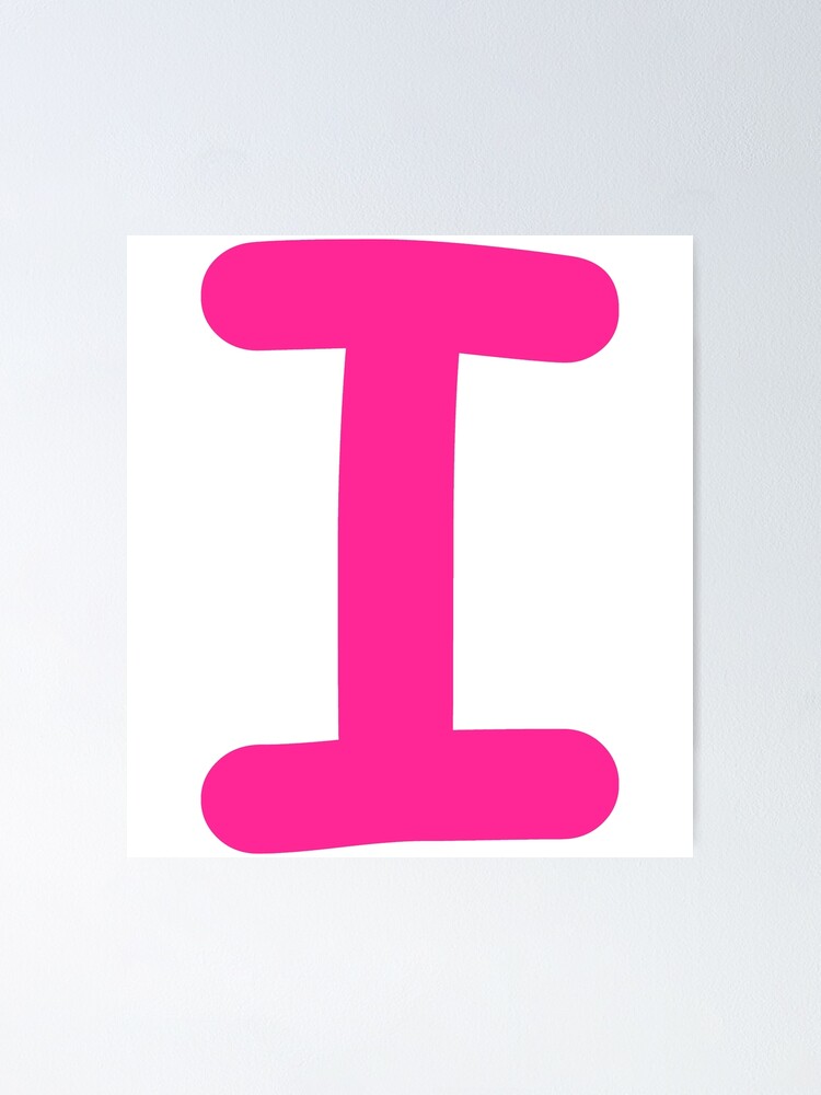Cadeau d'anniversaire pour filles de l'alphabet majuscule rose lettre I |  Poster
