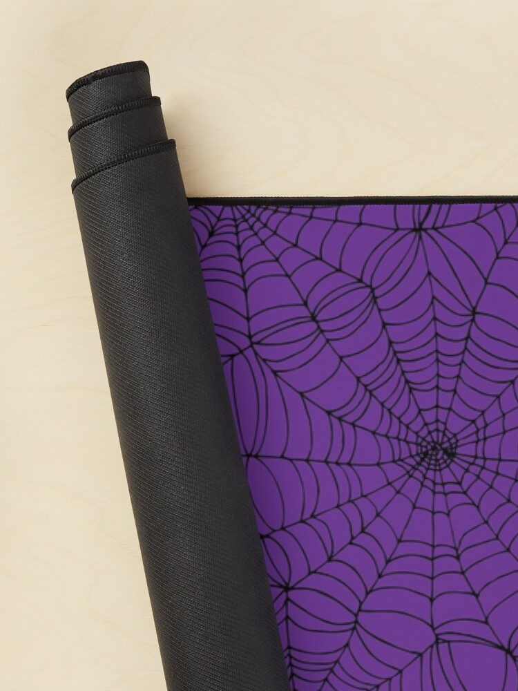 Alternate view of Spider web pattern - purple and black - Halloween pattern by Cecca Designs Mouse Pad