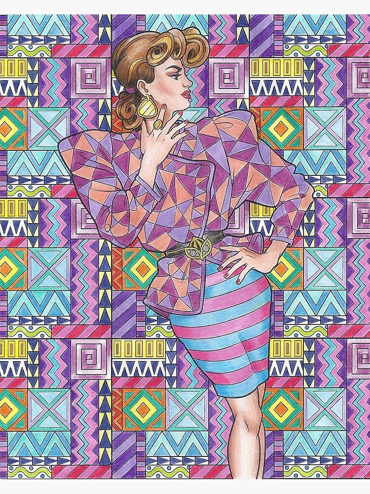 1980s Fashion Illustration Prints 80s Fashion Illustration Print