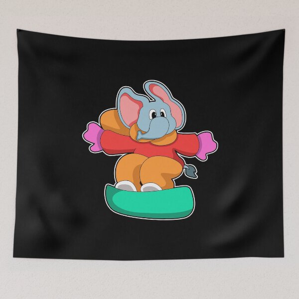 Item preview, Elephant at Snowboarding with Snowboard designed and sold by Snabdesign84.